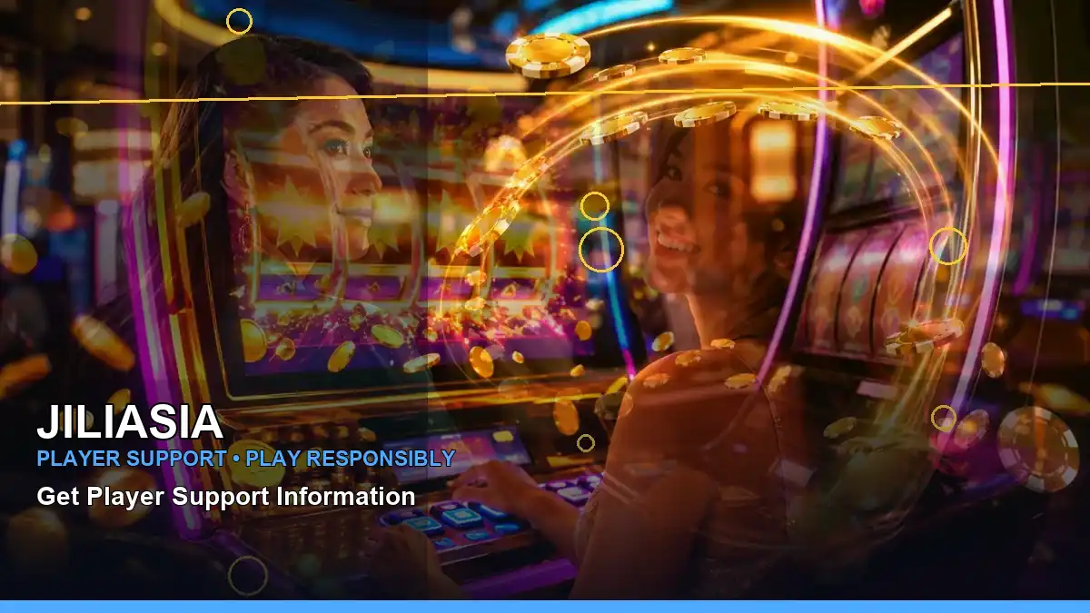 JILIASIA lucky reels online slot games featuring an adult Filipina casino host with a left-diagonal composition